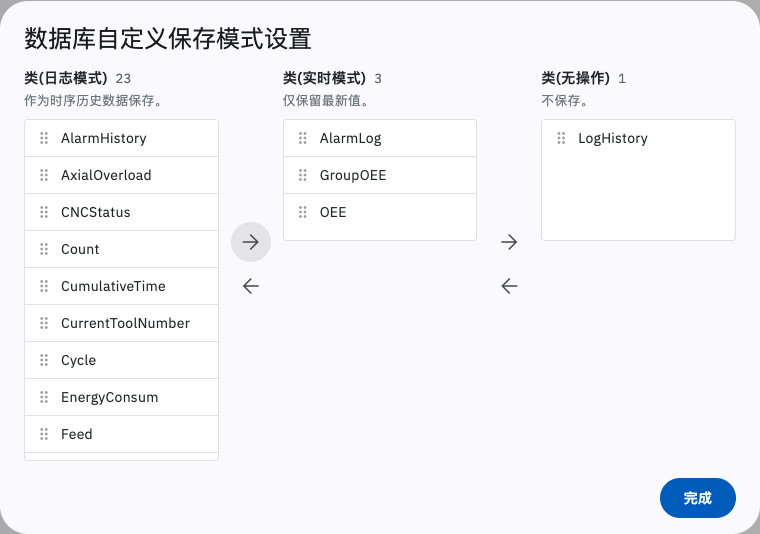 数据库自定义保存模式设置