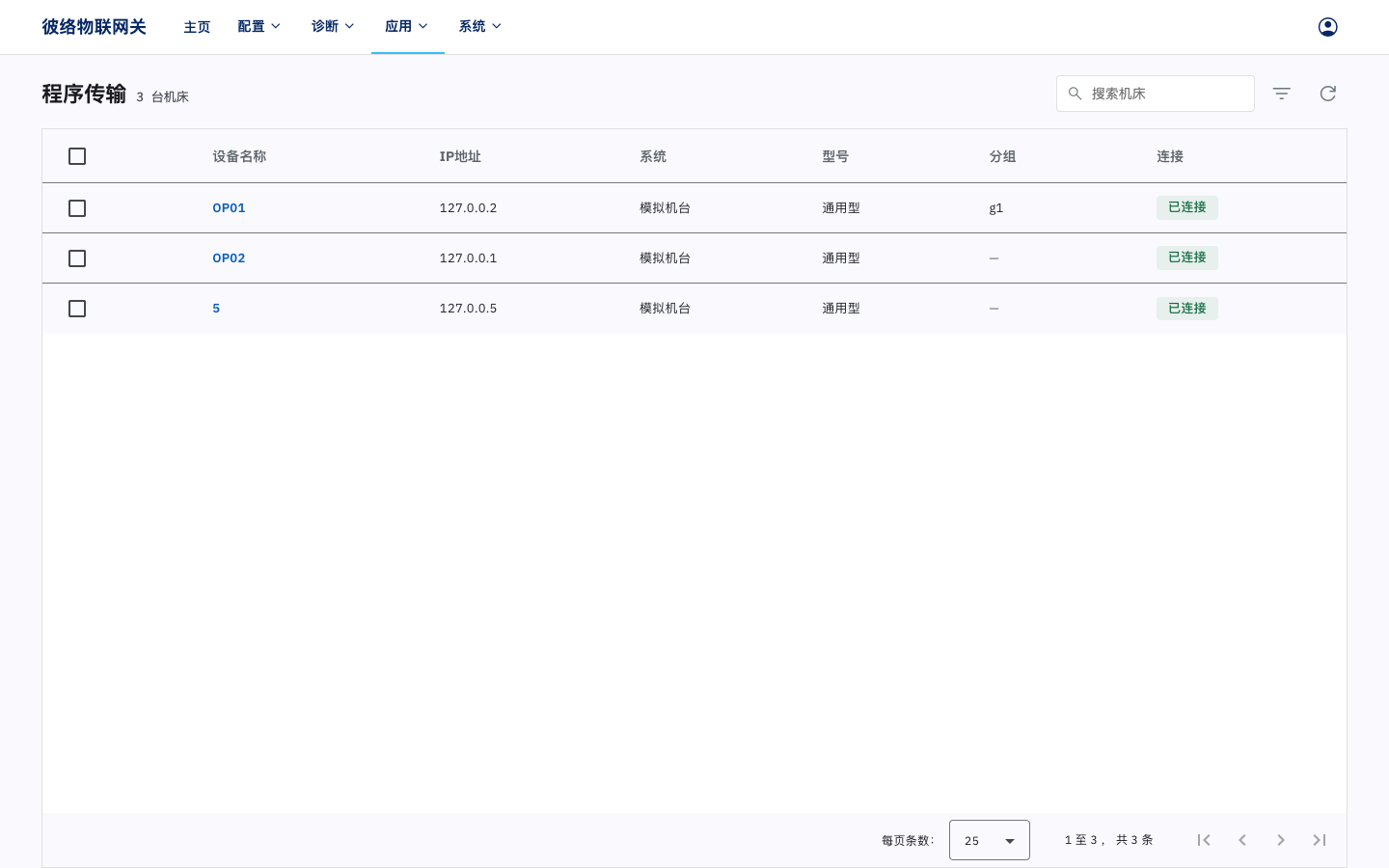 程序传输机台目录